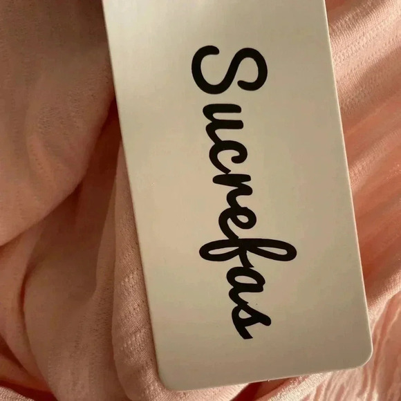 🆕Blush-Pink Tie-Strap Tulip-Hem Blouson Dress S🆕 - Picture 9 of 13